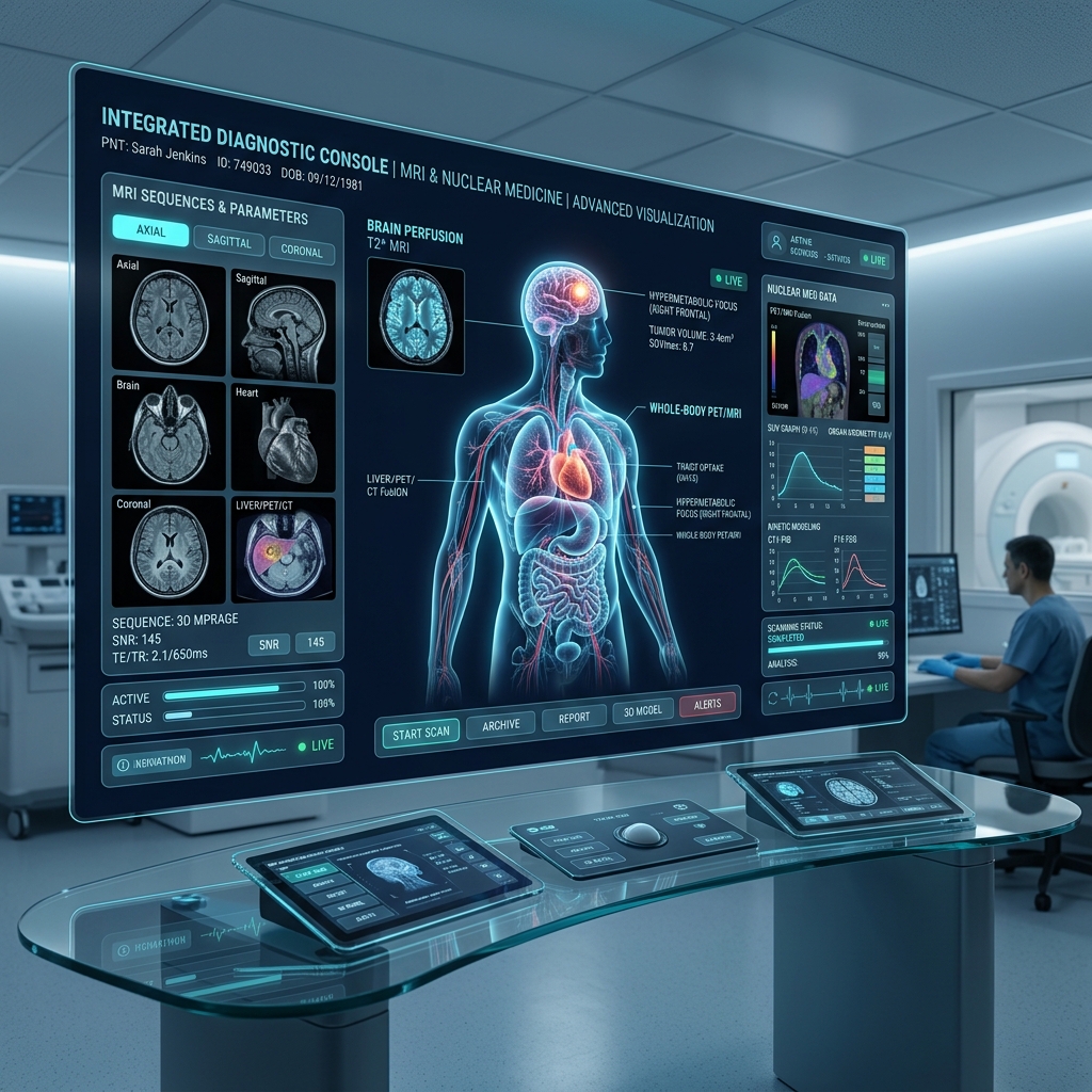 Clinical MRI and Diagnostic Console Mockup